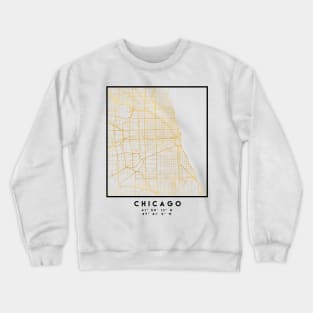 CHICAGO ILLINOIS CITY STREET MAP ART Crewneck Sweatshirt